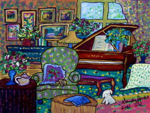 Piano -painting by Sandy Jones - Ojai California